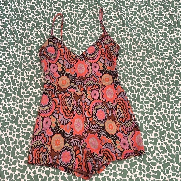 Zara Colorful Floral Knit Romper - Picture 1 of 7